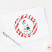 Ho Ho Ho Vrolijk Kerstman Schattige Sneeuwman Ronde Sticker (Envelop)