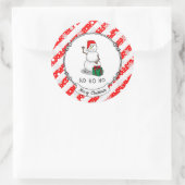 Ho Ho Ho Vrolijk Kerstman Schattige Sneeuwman Ronde Sticker (Tas)