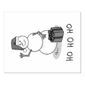 Ho Ho Ho Vrolijk Kerstman Schattige Sneeuwman Rubberstempel (Afrduk)