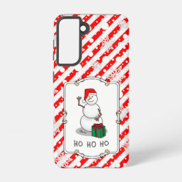 Ho Ho Ho Vrolijk Kerstman Schattige Sneeuwman Samsung Galaxy Hoesje