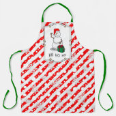 Ho Ho Ho Vrolijk Kerstman Schattige Sneeuwman Schort (Voorkant)