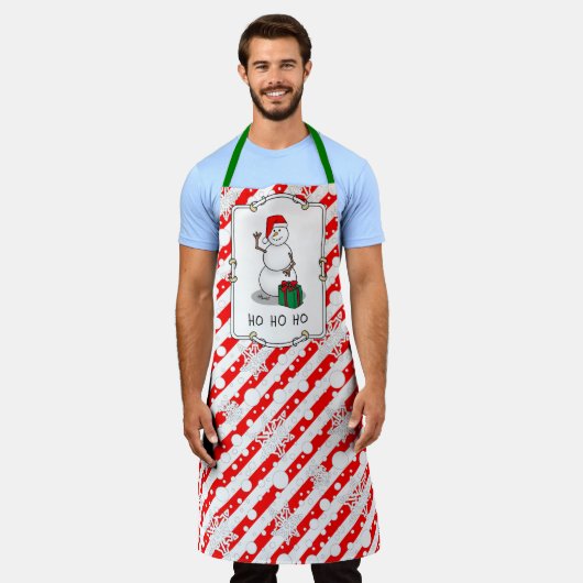 Ho Ho Ho Vrolijk Kerstman Schattige Sneeuwman Schort (Gedragen)