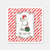 Ho Ho Ho Vrolijk Kerstman Schattige Sneeuwman Servet (Voorkant)