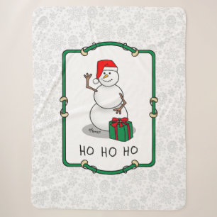 Ho Ho Ho Vrolijk Kerstman Schattige Sneeuwman Sherpa Deken