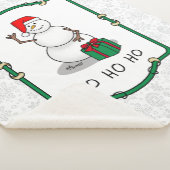 Ho Ho Ho Vrolijk Kerstman Schattige Sneeuwman Sherpa Deken (3/4)