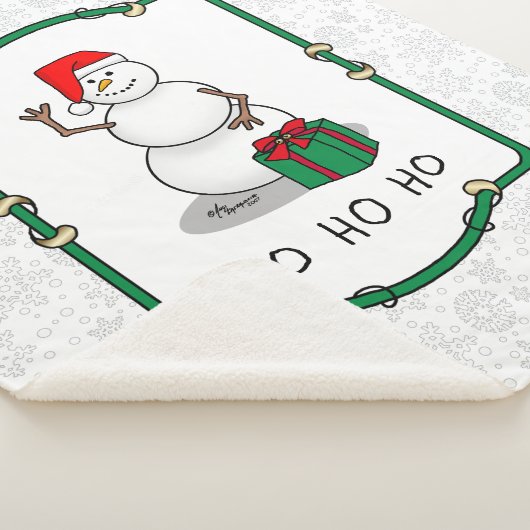Ho Ho Ho Vrolijk Kerstman Schattige Sneeuwman Sherpa Deken (3/4)