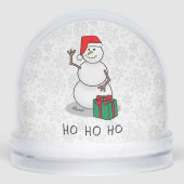 Ho Ho Ho Vrolijk Kerstman Schattige Sneeuwman Sneeuwbol (Voorkant)