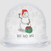 Ho Ho Ho Vrolijk Kerstman Schattige Sneeuwman Sneeuwbol (Achterkant)