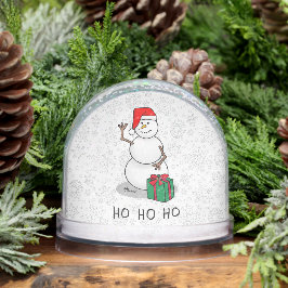 Ho Ho Ho Vrolijk Kerstman Schattige Sneeuwman Sneeuwbol