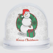 Ho Ho Ho Vrolijk Kerstman Schattige Sneeuwman Sneeuwbol (Voorkant)