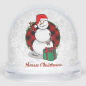 Ho Ho Ho Vrolijk Kerstman Schattige Sneeuwman Sneeuwbol (Achterkant)
