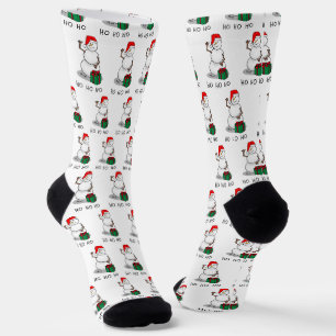 Ho Ho Ho Vrolijk Kerstman Schattige Sneeuwman Sokken