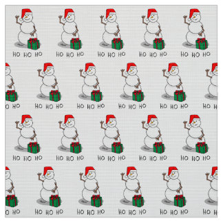Ho Ho Ho Vrolijk Kerstman Schattige Sneeuwman Stof