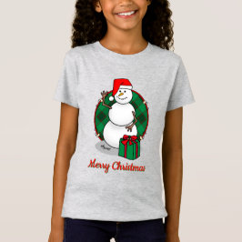 Ho Ho Ho Vrolijk Kerstman Schattige Sneeuwman T-shirt