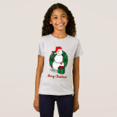 Ho Ho Ho Vrolijk Kerstman Schattige Sneeuwman T-shirt (Voorkant volledig)