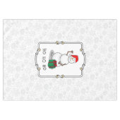 Ho Ho Ho Vrolijk Kerstman Schattige Sneeuwman Tafelkleed (Voorkant (Horizontaal))