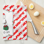 Ho Ho Ho Vrolijk Kerstman Schattige Sneeuwman Theedoek (Quarter Fold)