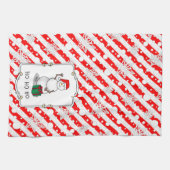 Ho Ho Ho Vrolijk Kerstman Schattige Sneeuwman Theedoek (Horizontaal)