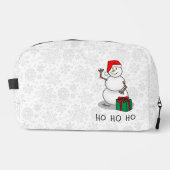 Ho Ho Ho Vrolijk Kerstman Schattige Sneeuwman Toilettasje (Voorkant)