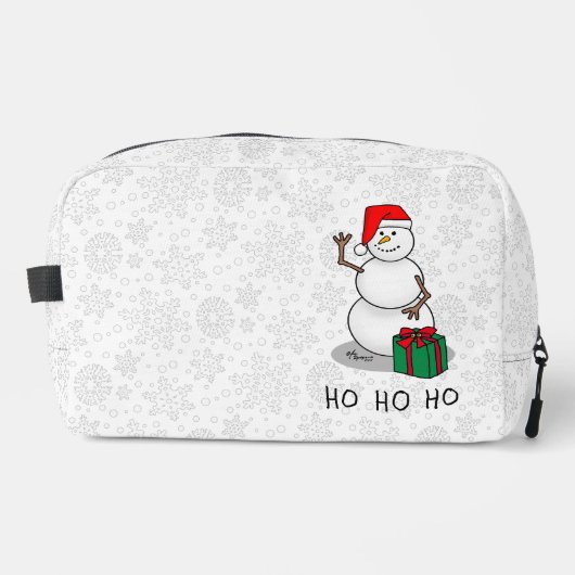 Ho Ho Ho Vrolijk Kerstman Schattige Sneeuwman Toilettasje (Voorkant)