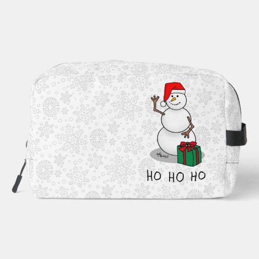 Ho Ho Ho Vrolijk Kerstman Schattige Sneeuwman Toilettasje (Achterkant)