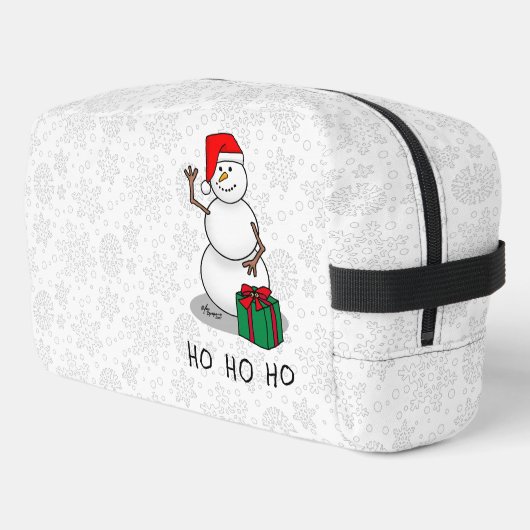 Ho Ho Ho Vrolijk Kerstman Schattige Sneeuwman Toilettasje (Linkerhoek)