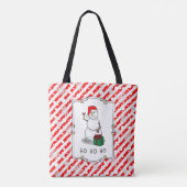 Ho Ho Ho Vrolijk Kerstman Schattige Sneeuwman Tote Bag (Achterkant)
