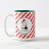 Ho Ho Ho Vrolijk Kerstman Schattige Sneeuwman Tweekleurige Koffiemok (Links)