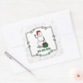 Ho Ho Ho Vrolijk Kerstman Schattige Sneeuwman Vierkante Sticker (Envelop)