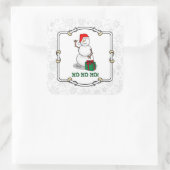 Ho Ho Ho Vrolijk Kerstman Schattige Sneeuwman Vierkante Sticker (Tas)