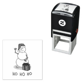 Ho Ho Ho Vrolijk Kerstman Schattige Sneeuwman Zelfinktende Stempel
