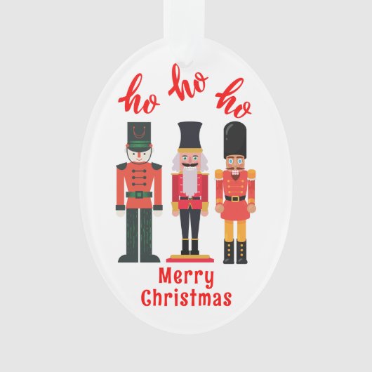 Ho Ho Ho Vrolijk Kerstmis Notenkrakers | Ornament (voorkant)