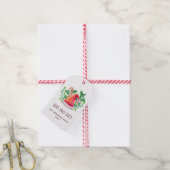 Ho Ho Ho. Waterverf bloemenkerstman Cadeaulabel (Met Touw)