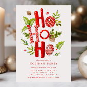 Ho Ho Ho Waterverf Kerstvakantie Kerstfeest Kaart