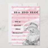 Ho Ho Ho We Got No Snow Flamingo  Santa Feestdagenkaart (Voorkant)