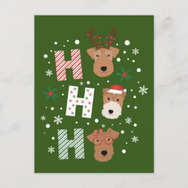 Ho Ho Ho Welsh Terrier Vrolijk Kerstfeest Briefkaart