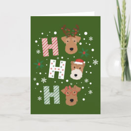Ho Ho Ho Welsh Terrier Vrolijk Kerstfeest Feestdagen Kaart