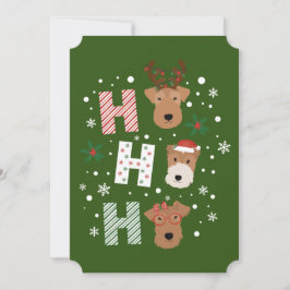 Ho Ho Ho Welsh Terrier Vrolijk Kerstfeest Kaart
