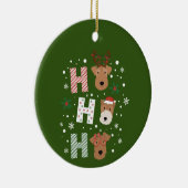 Ho Ho Ho Welsh Terrier Vrolijk Kerstfeest Keramisch Ornament (Rechts)