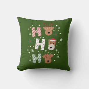 Ho Ho Ho Welsh Terrier Vrolijk Kerstfeest Kussen