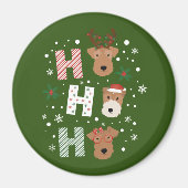 Ho Ho Ho Welsh Terrier Vrolijk Kerstfeest Magneet (Voorkant)