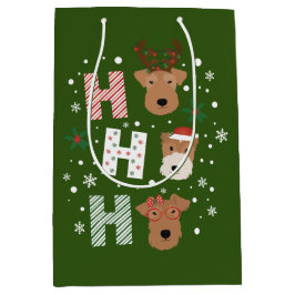 Ho Ho Ho Welsh Terrier Vrolijk Kerstfeest Medium Cadeauzakje
