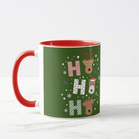 Ho Ho Ho Welsh Terrier Vrolijk Kerstfeest Mok (Links)