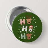 Ho Ho Ho Welsh Terrier Vrolijk Kerstfeest Ronde Button 7,6 Cm (Voorkant /achterkant)
