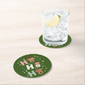 Ho Ho Ho Welsh Terrier Vrolijk Kerstfeest Ronde Kartonnen Onderzetter (Insitu)