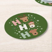 Ho Ho Ho Welsh Terrier Vrolijk Kerstfeest Ronde Kartonnen Onderzetter (Gebogen)