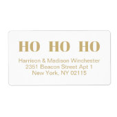 Ho Ho Ho White Gold modern kerstadres Etiket (Voorkant)