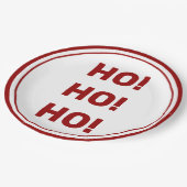 HO HO HO! White Red Holiday Kerstmis Papieren Bordje (Gekanteld)
