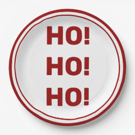 HO HO HO! White Red Holiday Kerstmis Papieren Bordje