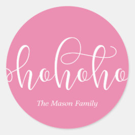 Ho Ho Ho White Script Ronde Sticker